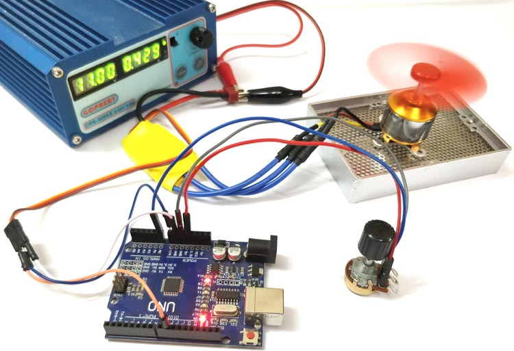 Controlling-Brushless-DC-motor-using-Arduino